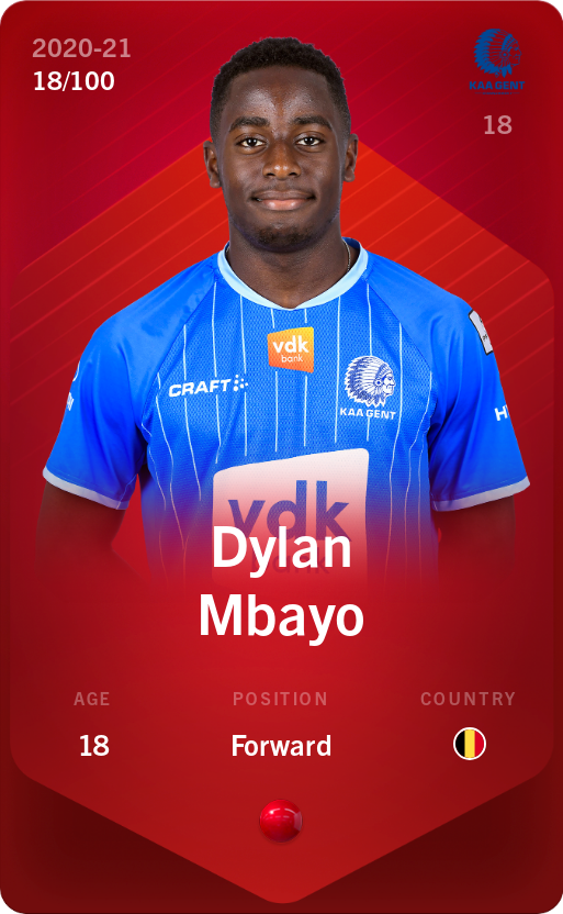 Sorare - Sorare Official - Dylan Mbayo 2020-21 • Rare 18/100 - NFT # 15978240244674244379682734351424512676405036760107622680056077688207156309916