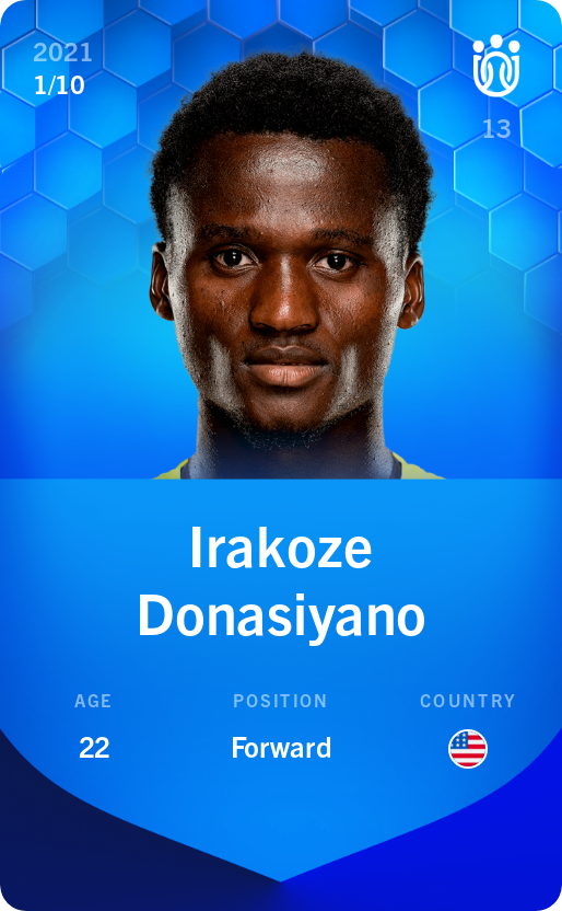 Sorare - Sorare Official - Irakoze Donasiyano 2021-22 • Super Rare 1/10 - NFT # 34225233553381518080533456948692640437121532885664587541586079096425358178734