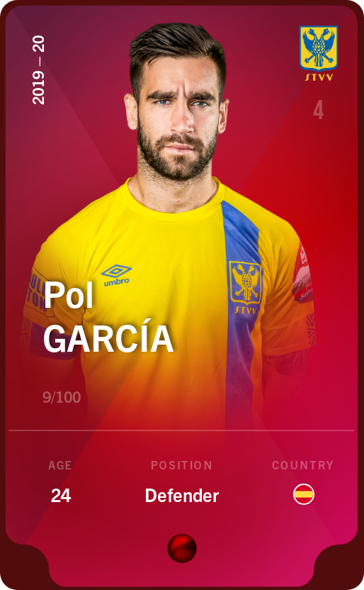 Sorare - Sorare Official - Pol García 2019-20 • Rare 9/100 - NFT # 98482195489727851577082674925047673498409826707871345848491334892301940099068