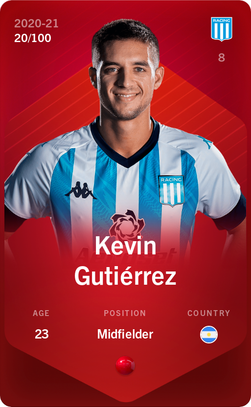Sorare - Sorare Official - Kevin Gutiérrez 2020-21 • Rare 20/100 - NFT # 52251003359070798714059377394700434278547456974890302206917700008959063015179