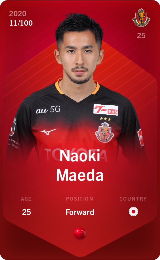 Sorare - Sorare Official - Naoki Maeda 2020-21 • Rare 11/100 - NFT # 18889194514443836913789632980610126180280464540800476238322380174946490547005