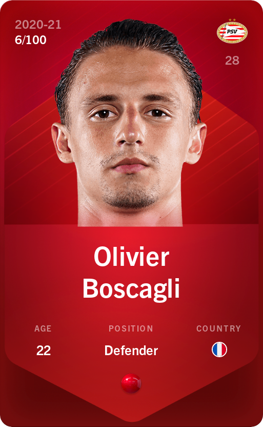 Sorare - Sorare Official - Olivier Boscagli 2020-21 • Rare 6/100 - NFT # 95399468712988283373665787035484609219783503292290669704908279421308172962239