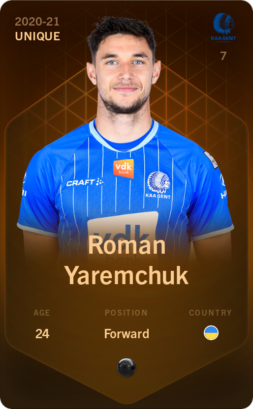 Sorare - Sorare Official - Roman Yaremchuk 2020-21 • Unique - NFT # 111812316408786881997718833605707579625980937386022150746701533374821603101827