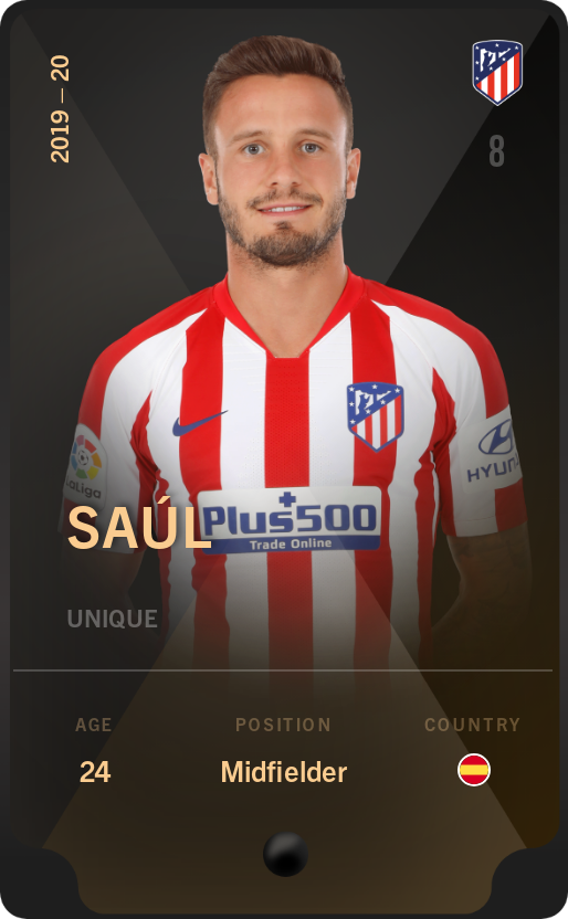 Sorare - Sorare Official - Saúl 2019-20 • Unique - NFT # 100022680912368973553834449154344462187748389460922926432303315711166115792999