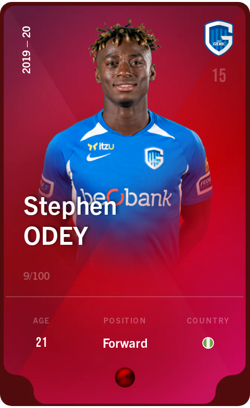 Sorare - Sorare Official - Stephen Odey 2019-20 • Rare 9/100 - NFT # 62490236045378818537861628729347470608120911625309188912544479986090189928542