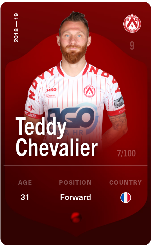 Sorare - Sorare Official - Teddy Chevalier 2018-19 • Rare 7/100 - NFT # 65222902602201827356070694680351310547056624988500733348374364691213826174332