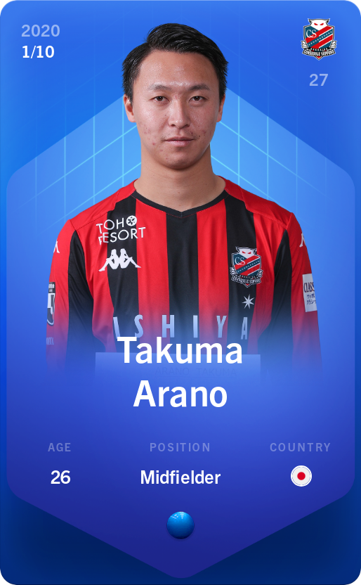 Sorare - Sorare Official - Takuma Arano 2020-21 • Super Rare 1/10 - NFT # 57807443420139828916105617314831721702276782564956822152810478170245210044987