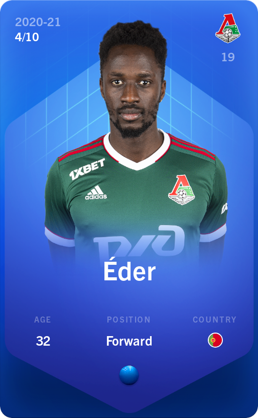 Sorare - Sorare Official - Éder 2020-21 • Super Rare 4/10 - NFT # 87438370889446329153300708449741601415503887306793269961271569389834822032170