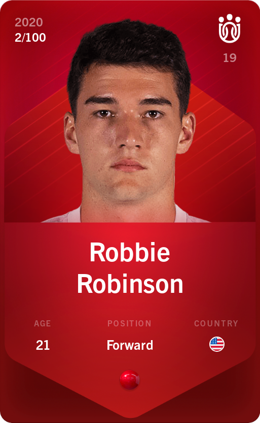 Sorare - Sorare Official - Robbie Robinson 2020-21 • Rare 2/100 - NFT # 53442960543009473729381439738679424085869310890461913829721589248663158590931