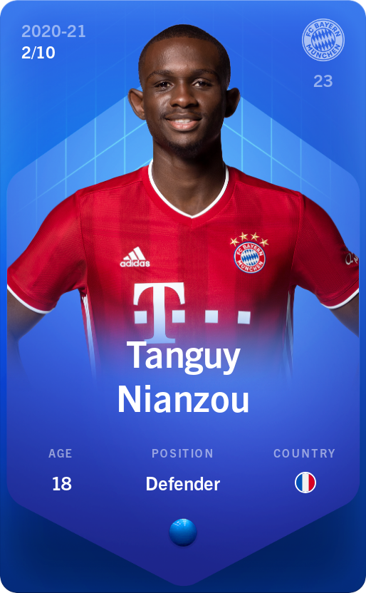 Sorare - Sorare Official - Tanguy Nianzou 2020-21 • Super Rare 2/10 - NFT # 93151154173665292389991192603497731100479528423994690123675611094203587137803