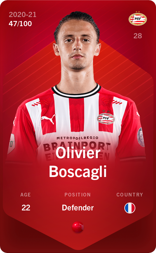 Sorare - Sorare Official - Olivier Boscagli 2020-21 • Rare 47/100 - NFT # 34455716725427897008157059232614990394156922227564853086433533986664873898644