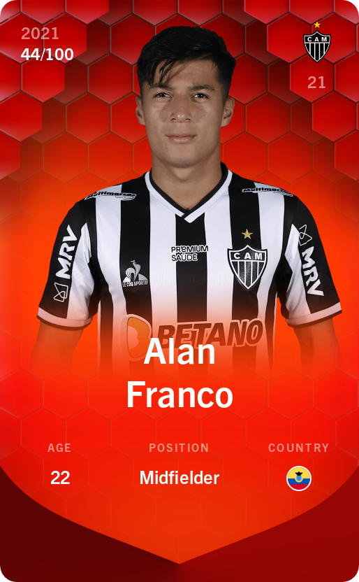 Sorare - Sorare Official - Alan Franco 2021-22 • Rare 44/100 - NFT # 115166244806752989956014965247128443489158573421887889415563942668944378215202