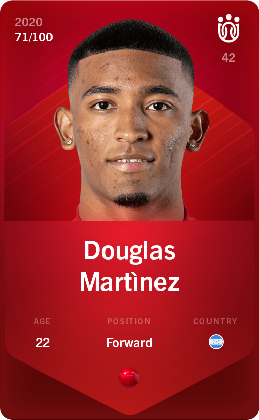 Sorare - Sorare Official - Douglas Martìnez 2020-21 • Rare 71/100 - NFT # 39221491171001665878159906098287385147439998997405827301811600412737731016253