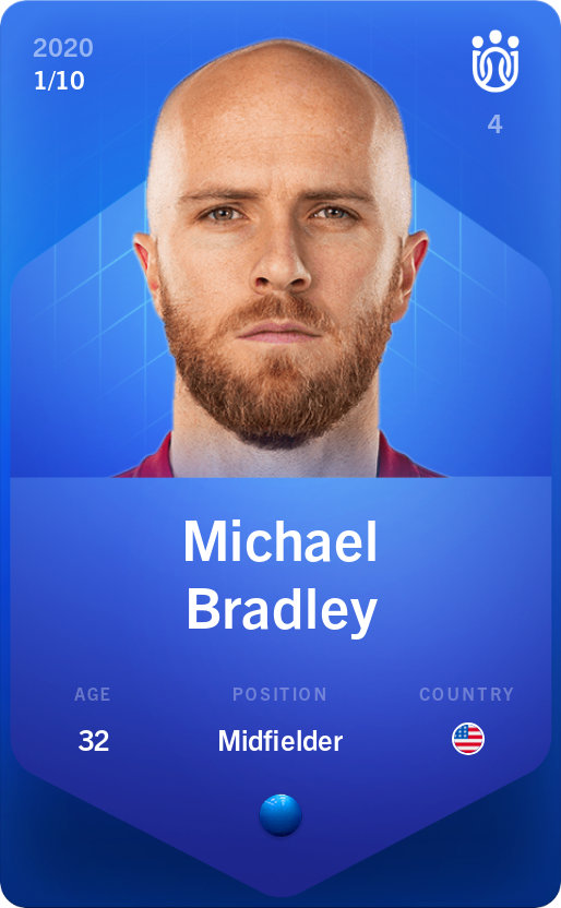 Sorare - Sorare Official - Michael Bradley 2020-21 • Super Rare 1/10 - NFT # 4228305235219367019977473022895601295210233568110956695968361005826621977036