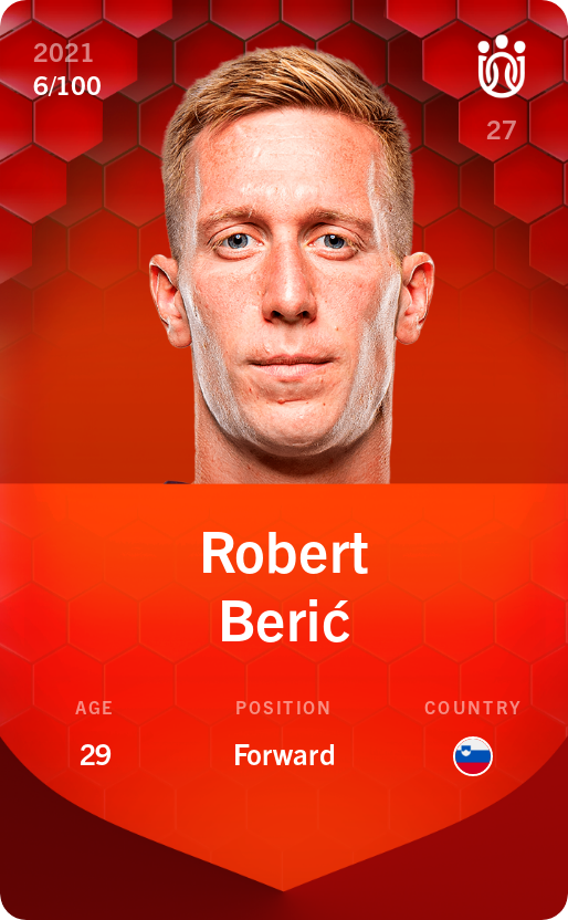 Sorare - Sorare Official - Robert Berić 2021-22 • Rare 6/100 - NFT # 99319966459904239264859012909576917438059611240073171663844504981193850199464
