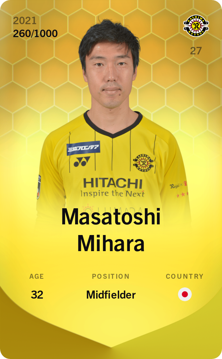 Sorare - Sorare Official - Masatoshi Mihara 2021-22 • Limited 260/1000 - NFT # 15755151253939110129133201857812382921222235641079998291627254839860577952737