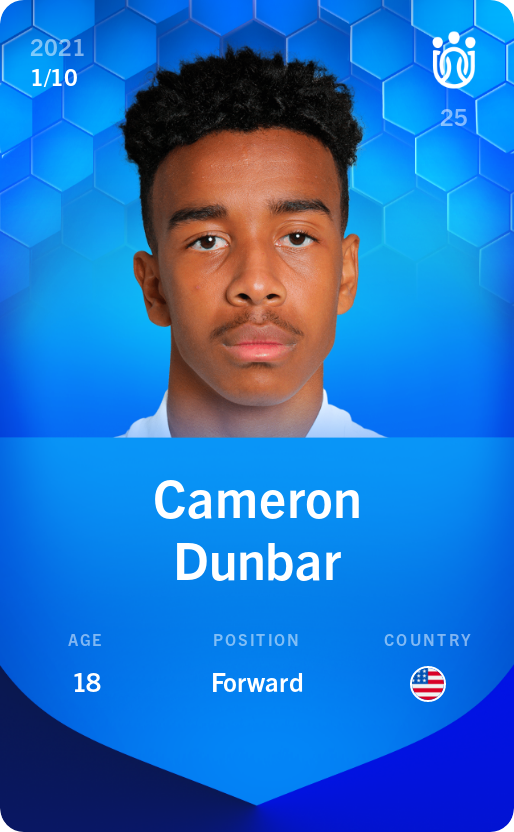 Sorare - Sorare Official - Cameron Dunbar 2021-22 • Super Rare 1/10 - NFT # 17290986063474757914982246311992577237207155801539217992447272336267501369690