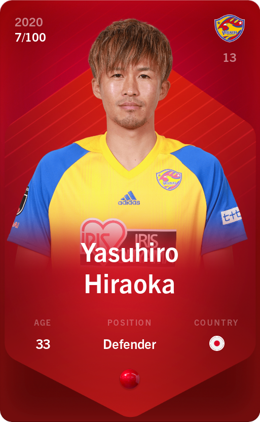 Sorare - Sorare Official - Yasuhiro Hiraoka 2020-21 • Rare 7/100 - NFT # 19725757656344021132299054446714119037528111892077954146479128739493932572369