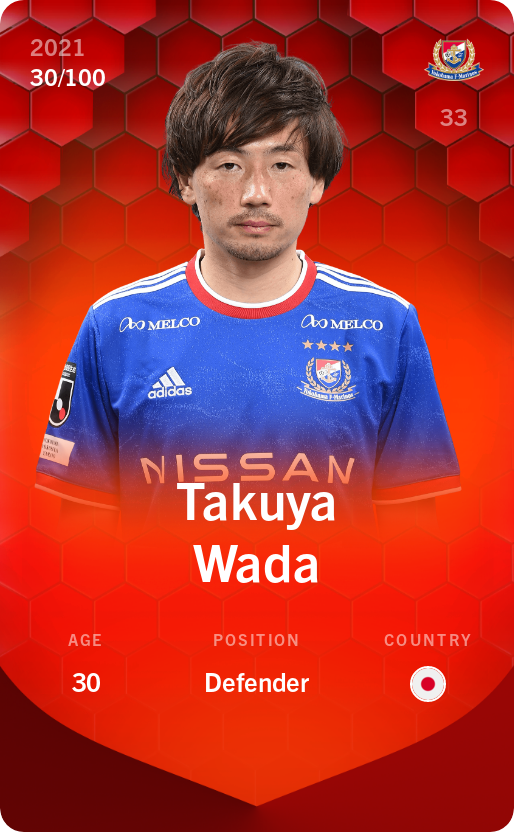 Sorare - Sorare Official - Takuya Wada 2021-22 • Rare 30/100 - NFT # 103886542745651348403564955715395319921871054214427013049867553495694478319996