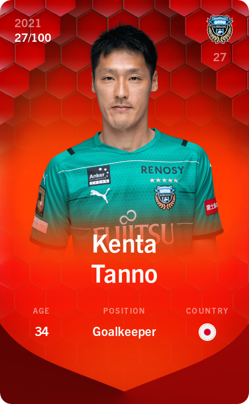 Sorare - Sorare Official - Kenta Tanno 2021-22 • Rare 27/100 - NFT # 83812262590147563818486722816674015620553668159083235308412399266001703378904