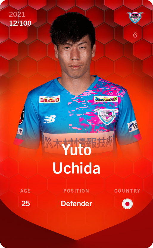 Sorare - Sorare Official - Yuto Uchida 2021-22 • Rare 12/100 - NFT # 99368188250518478279855802897704775594795063928207057860655480122181039253655