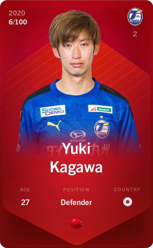 Sorare - Sorare Official - Yuki Kagawa 2020-21 • Rare 6/100 - NFT # 19717957114901234336233145530081366701033625735649458587229089381507349168894