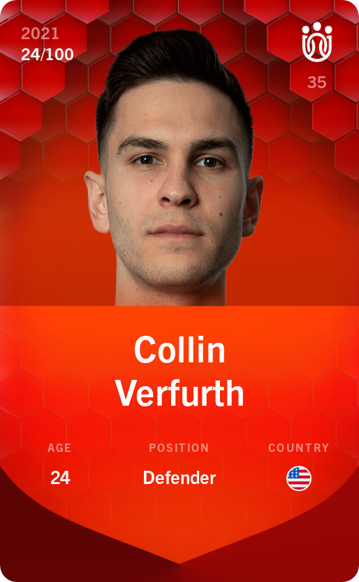 Sorare - Sorare Official - Collin Verfurth 2021-22 • Rare 24/100 - NFT # 18321944921794718312703327082184485467781109881886284060614931691573797404667