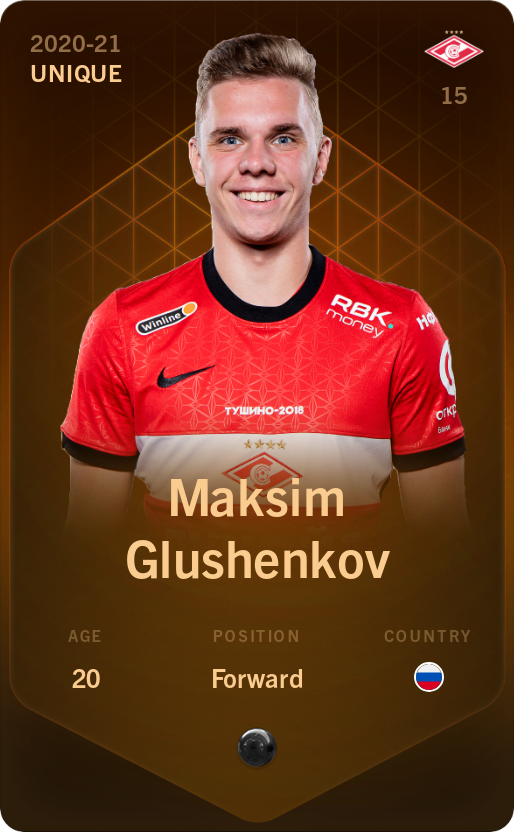 Sorare - Sorare Official - Maksim Glushenkov 2020-21 • Unique - NFT # 51822651942508280721029180894526979554529074665588960433044832060871358465353