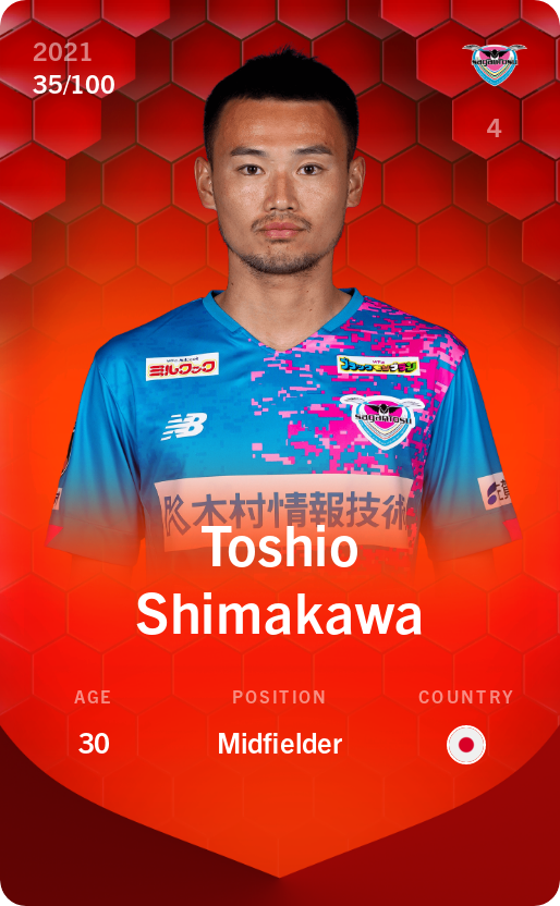 Sorare - Sorare Official - Toshio Shimakawa 2021-22 • Rare 35/100 - NFT # 17045269888652756836189743147820203625216995083591505094633601069460825952647