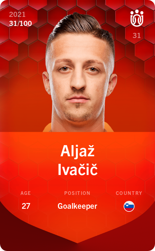 Sorare - Sorare Official - Aljaž Ivačič 2021-22 • Rare 31/100 - NFT # 5700550161822320575442025043498538528767710084657547139705292652988634708259