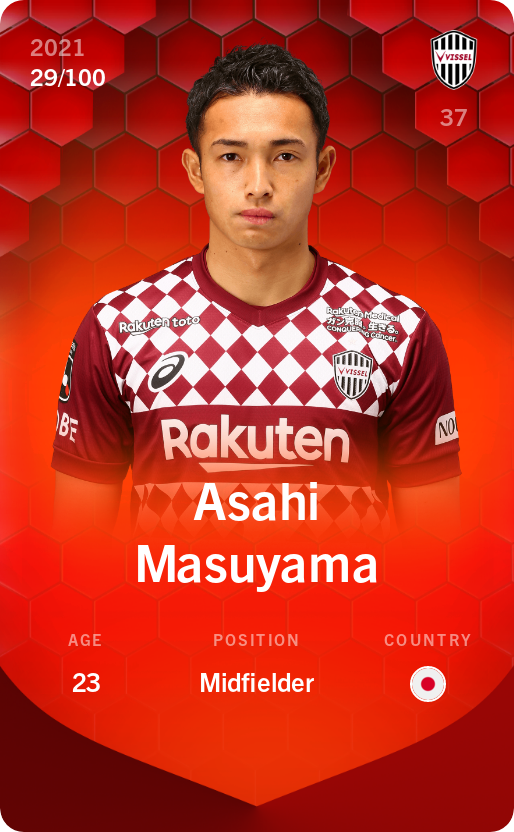 Sorare - Sorare Official - Asahi Masuyama 2021-22 • Rare 29/100 - NFT # 85022331410121654863400071471666472182199767146092651071331331046100239143873