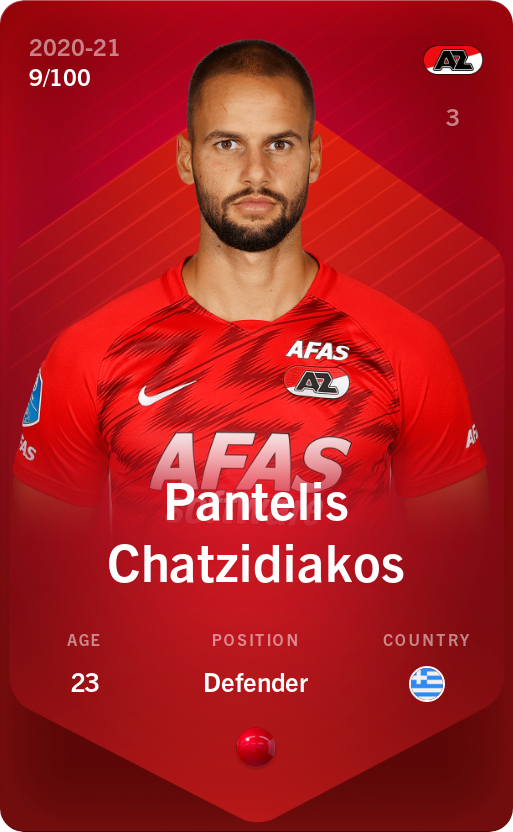 Sorare - Sorare Official - Pantelis Chatzidiakos 2020-21 • Rare 9/100 - NFT # 28309196719858283229062929687928784023417325006116009082021910099799995489711