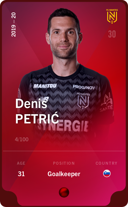 Sorare - Sorare Official - Denis Petrić 2019-20 • Rare 4/100 - NFT # 78379166541143176794578357036756329509532169763422118847275811128091495544671