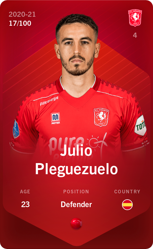 Sorare - Sorare Official - Julio Pleguezuelo 2020-21 • Rare 17/100 - NFT # 92912075195231851566046555178099796345353571742689291738952613977220280574040