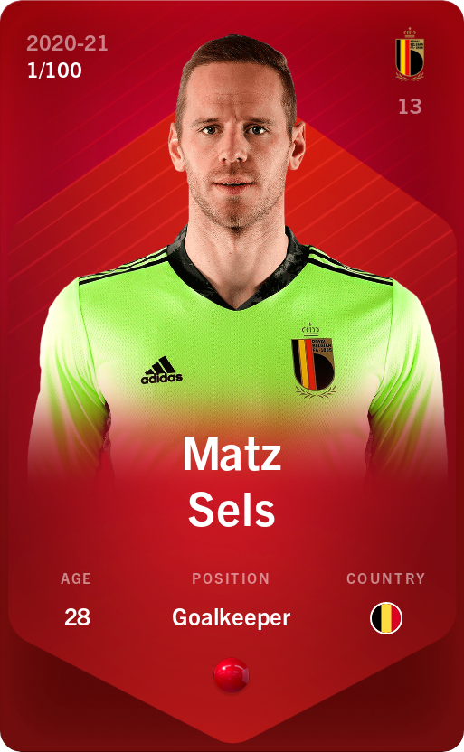 Sorare - Sorare Official - Matz Sels 2020-21 • Rare 1/100 - NFT # 83903735870668210600311290203425401647618049806272707341621530523481788415680
