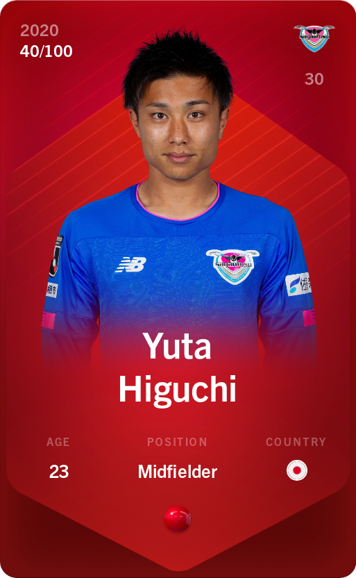 Sorare - Sorare Official - Yuta Higuchi 2020-21 • Rare 40/100 - NFT # 99525001656847691213816372882895095890498319658066009719423005532078787530182
