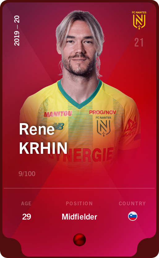 Sorare - Sorare Official - Rene Krhin 2019-20 • Rare 9/100 - NFT # 30555349636792397714748594766855717752329668921398591136230663997623779956680