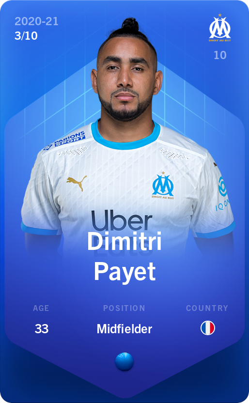 Sorare - Sorare Official - Dimitri Payet 2020-21 • Super Rare 3/10 - NFT # 2940722977790085948188244728579705362066782524286611591723357935009731833856