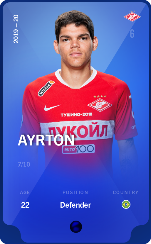 Sorare - Sorare Official - Ayrton 2019-20 • Super Rare 7/10 - NFT # 85594716970001233221405369420732097946410747310533595366683313411314701155332