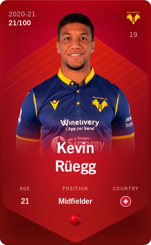 Sorare - Sorare Official - Kevin Rüegg 2020-21 • Rare 21/100 - NFT # 60882913271449086847051800571699106758784358679362863128216818471903806358472