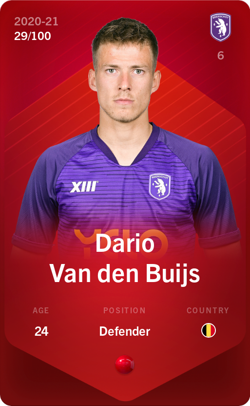 Sorare - Sorare Official - Dario Van den Buijs 2020-21 • Rare 29/100 - NFT # 49219212154331439028234799413444916174036083893899736375136399299898103569717