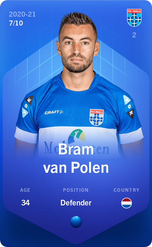Sorare - Sorare Official - Bram van Polen 2020-21 • Super Rare 7/10 - NFT # 99635495094732407817877923229049942057147207356689827725732982869852911076439
