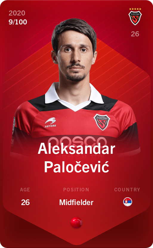Sorare - Sorare Official - Aleksandar Paločević 2020-21 • Rare 9/100 - NFT # 98573013223374471111667128584999380664523747855219594666450748293540151034606