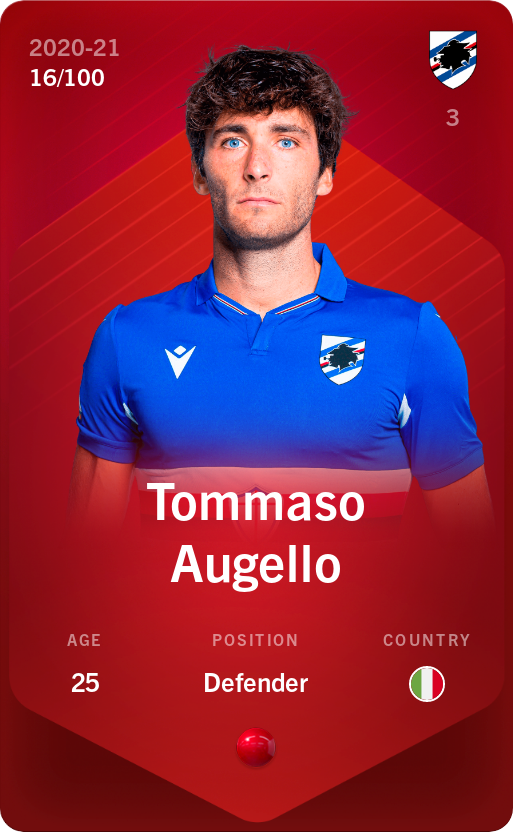 Sorare - Sorare Official - Tommaso Augello 2020-21 • Rare 16/100 - NFT # 68948044347422684487250070336313569774736660271792418491626221101708582685585
