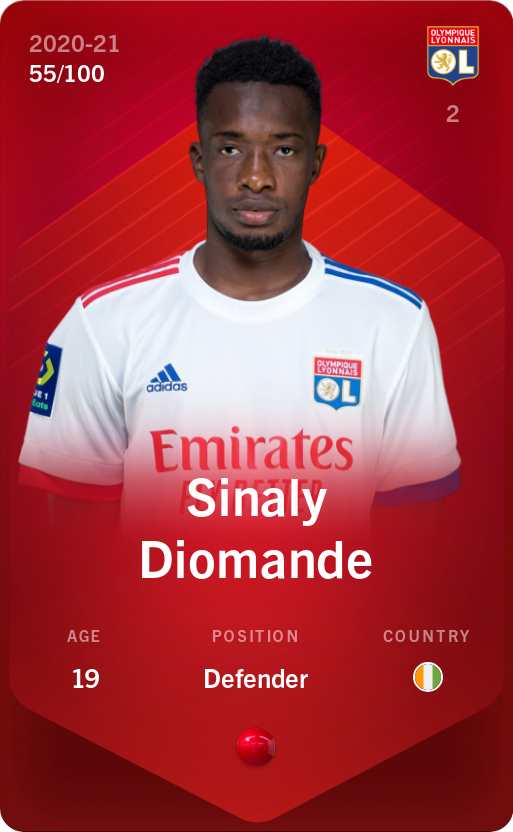 Sorare - Sorare Official - Sinaly Diomande 2020-21 • Rare 55/100 - NFT # 55732019405562733713500457962423341238254662999479885657133260714636228725550