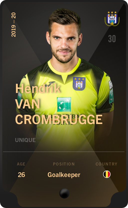 Sorare - Sorare Official - Hendrik Van Crombrugge 2019-20 • Unique - NFT # 32047702778905491810286311605116512970489054965917346553668237538799753233625