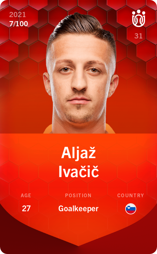 Sorare - Sorare Official - Aljaž Ivačič 2021-22 • Rare 7/100 - NFT # 4836661582139447818599373171778186555802048763565771022335305219049217074503