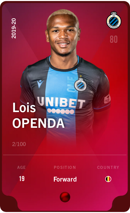 Sorare - Sorare Official - Lois Openda 2019-20 • Rare 2/100 - NFT # 101399143603901622612148029836469666375381006058026955409592471545740545788970