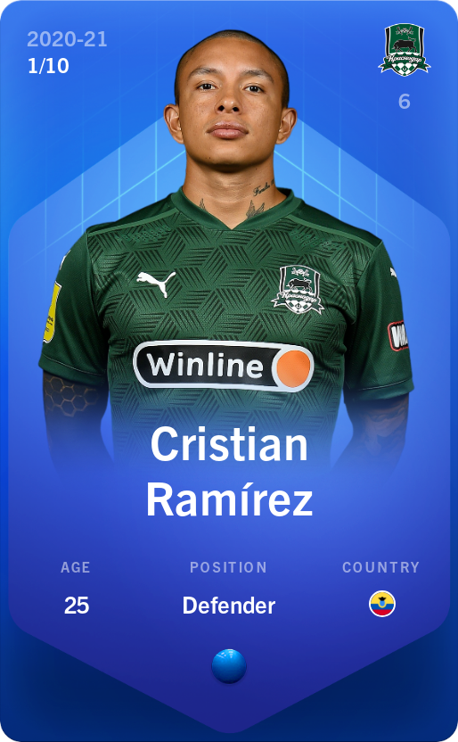 Sorare - Sorare Official - Cristian Ramírez 2020-21 • Super Rare 1/10 - NFT # 51728768242155539228976344395558435181202011088360293776991428410713463864760
