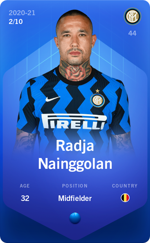 Sorare - Sorare Official - Radja Nainggolan 2020-21 • Super Rare 2/10 - NFT # 2019374089136460771033909789988227847872630446779661614265995248388175948469